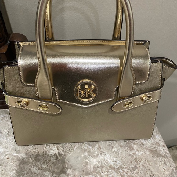Michael Kors Metallic Gold Satchel - Picture 1 of 6